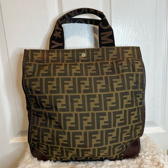 Fendi Handbags - FENDI ZUCCA FOLDED LOGO BAG